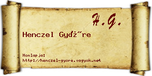 Henczel Györe névjegykártya